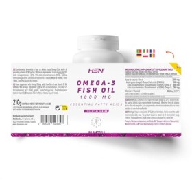 HSN Oméga 3 3000mg Huile de Poisson 540mg EPA 360mg DHA par Dose Quotidienne | 180 Capsules | Avec Vitamine E | Sans Contamin
