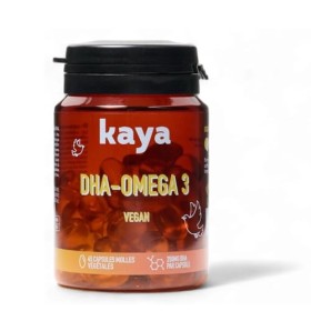 Kaya Complément Alimentaire DHA-Oméga 3 Végane - Cure 45 Capsules Molles - Santé du Cœur, du cerveau et des yeux - Sans Métau