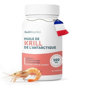 Huile de Krill Antarctique : Oméga-3 Premium avec Phospholipides & Astaxanthine - Soutient Cœur, Cerveau & Articulations - 50