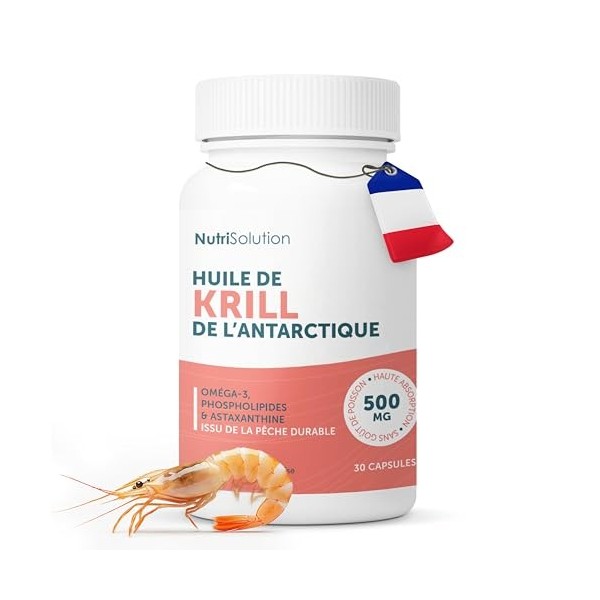 Huile de Krill Antarctique : Oméga-3 Premium avec Phospholipides & Astaxanthine - Soutient Cœur, Cerveau & Articulations - 50