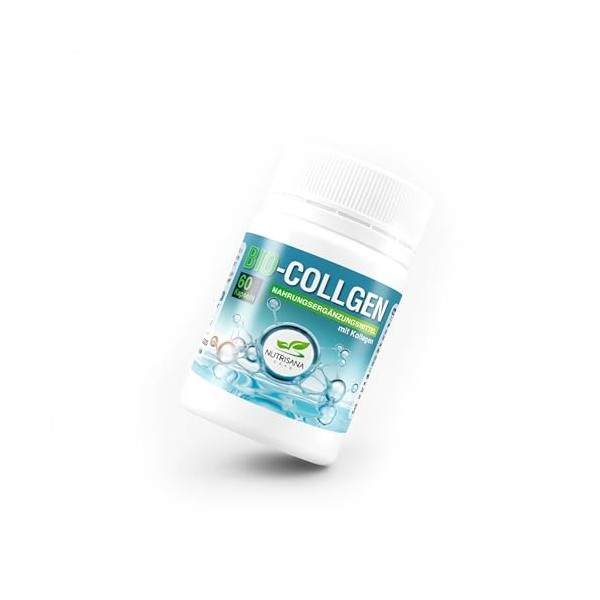 NUTRISANA | Capsules Bio Collgen - 60 gélules, collagène marin hydrolysé, traitement rajeunissant de la peau, apaisant, régén