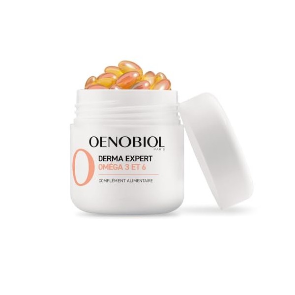 Oenobiol Derma Expert - Oméga 3 et 6 - Régénération de la Peau - Complément Alimentaire - 30 Capsules Végétales
