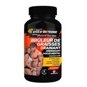 Italian Elite® Complément Alimentaire Brûle-Graisses Elite Extreme. 60 gélules Thermogénique, Drainant, Amaigrissant, Énergis