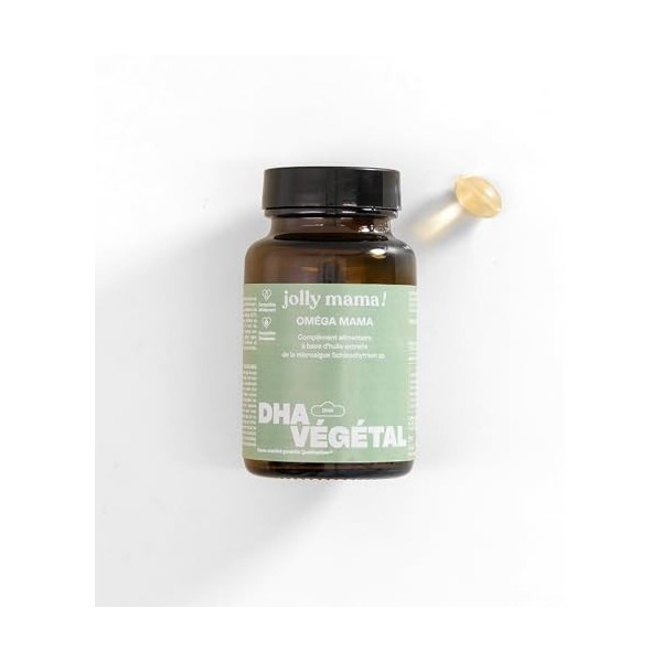 Omega 3 Dha Vegan Huile dAlgues 30 Gélules - Pour Grossesse, Bien-Être Bébé, Post-Partum - 250mg par Gélule - Complément Fem