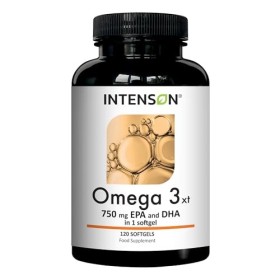 Intenson Omega 3 XT - 1000 mg avec 750 mg dEPA et de DHA par capsule – 120 capsules molles dhuile de poisson Omega 3 à haut