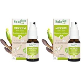HerbalGem|Midogem Forte Spray Bio|Complexe de Gemmothérapie Concentrée|15 ml Lot de 2 