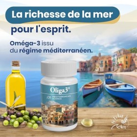 Omega-3 EPA DHA avec Huile dOlive, Vitamines D et E | Complément Premium pour la Santé Cardiovasculaire et Cognitive | 30 Gé
