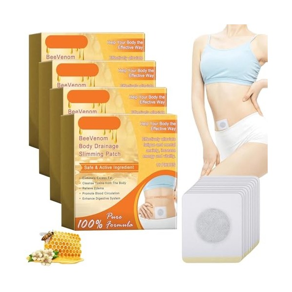 Lot de 40 pansements au venin dabeille, naturels Bee Venom, pour accélérer le métabolisme, brûler les graisses sur le ventre