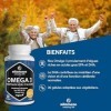 Oméga 3 Vegan Huile dAlgue de haute qualité à haute dose - 1 Capsule par Jour, 1080 mg avec 375 mg de DHA et 125 mg dEPA pe