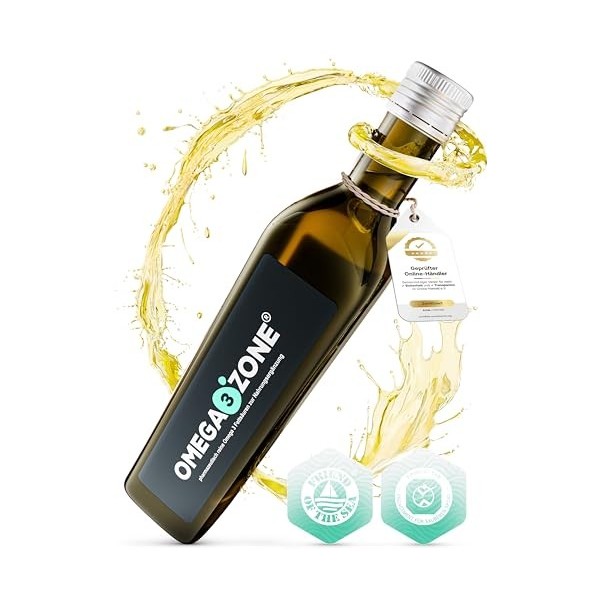 omega3zone Huile de Poisson Omega 3 à haute dose - Omega 3 avec 5400 mg par portion - Huile de poisson premium - Oméga-3 test