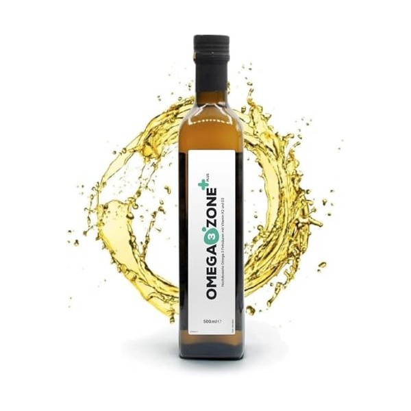 omega3zone Huile Omega-3 Premium avec Vitamine D3 K2 - Huile de poisson à haute dose avec Vitamine D3K2 - All-trans MK-7 K2 –