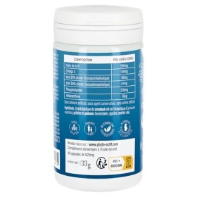 PHYTO-ACTIF | Oméga 3 Krill + | Fonctionnement normal du cerveau | Aide au maintien dune vision normale | Contribue à une fo