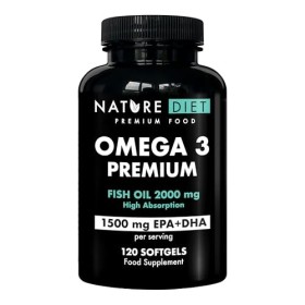 Nature Diet Omega 3 Premium - 2000 mg avec 1500 mg dEPA et de DHA - 120 capsules molles dhuile de poisson Omega 3 à haute c