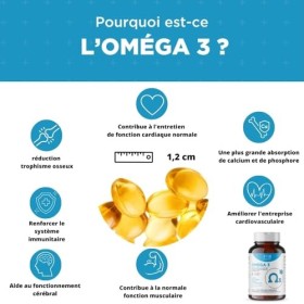 FB Pharma - Complément OMEGA 3 1000mg - huile de foie de morue 180 capsules en softgel – Vitamine A et Vitamine D – contribue
