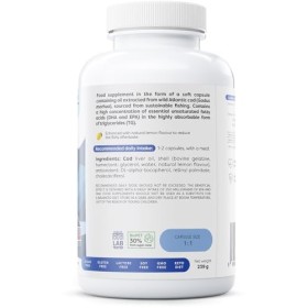 Norwegian Cod Liver Oil Softgels, 1000mg Lemon - 180 softgels