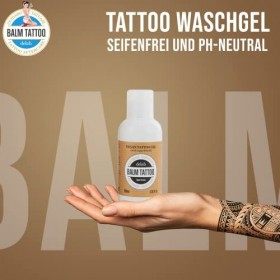 BALM TATTOO - Pack Végan Balm Tattoo - Crème + Gel Nettoyant de Tatouages - Tatoo Aftercare - Hydrate la Peau - Pour Peaux Ta