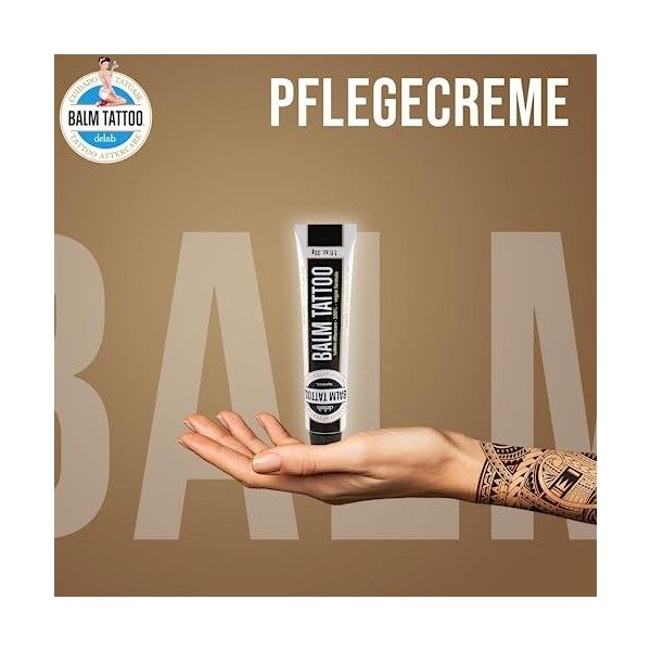 Balm Tattoo - Crème Végane Soin Tatouages Aftercare Absorbtion Rapide Protège Et Hydrate La Peau Sans Parabens, Parfum Silico