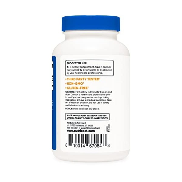 Nutricost Gélules de bile de bœuf 125 mg, 240 gélules sans OGM