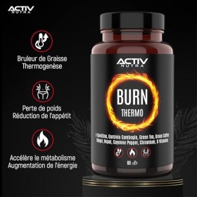 Activ Nutra BURN Thermo - Bruleur de Graisse Puissant - Perte de Poids Rapide et Efficace - Avec L Carnitine, Garcinia Cambog