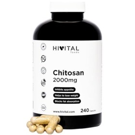 Chitosan Marin 2000 mg. 240 gélules pour 2 mois de traitement. Chitosan Naturel issu de la Chitine des Crustacés. Fibre natur
