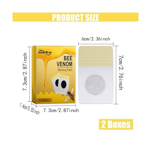 14 pcs Patch Venin Abeille, Patch Lymphatique au Venin Abeilles, pour Hommes et Femmes