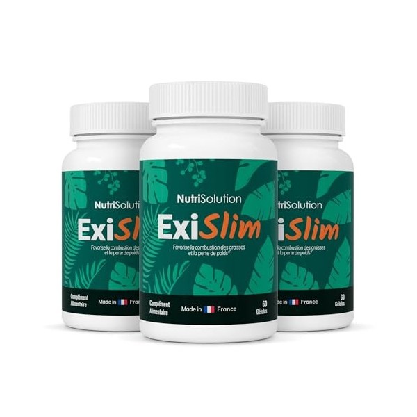 ExiSlim par Nutrisolution | Brûleur de Graisse Puissant | Contient Périlla, Curcuma, Végétalien | Soutien Perte de Poids | Ho