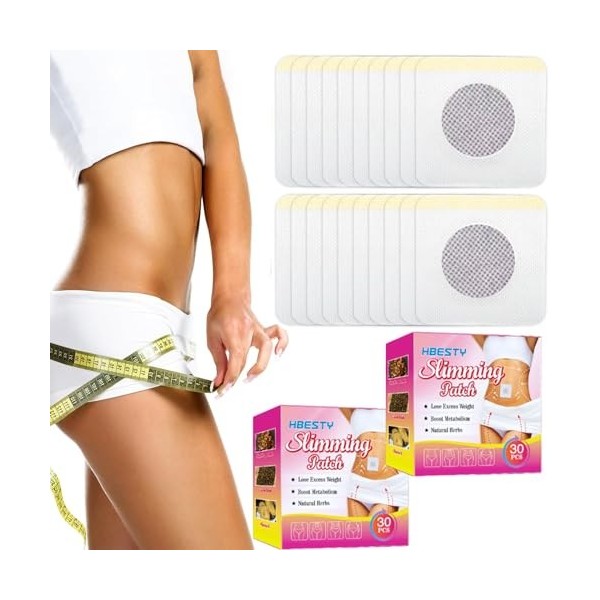 60 Pièces Patchs Amincissants Patch Detox Deep Cleaning Patch Minceur Perte de Poids Rapidement Formule a Base de Plantes Ada