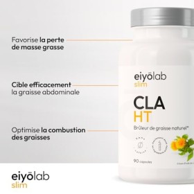 CLA HT | Bruleur 100% Naturel | Action Ciblée sur la Graisse Abdominale | 3000mg par Portion | 80% d’Acide Linoléique Conjugu