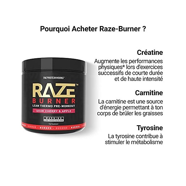 Raze Burn Pre-Workout Powder | Advanced Pre-Workout | Sour Cherry & Apple