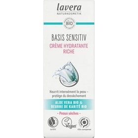 lavera basis sensitiv Crème Hydratante Riche ∙ Vegan ∙ Cosmétiques naturels ∙ Ingrédients végétaux bio ∙ 100% naturel ∙ 50ml