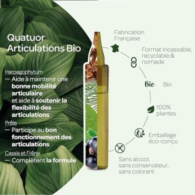 SUPERDIET - QUATUOR ARTICULATIONS - Bon fonctionnement articulaire - Format nomade - 20 unidoses de 15 ml