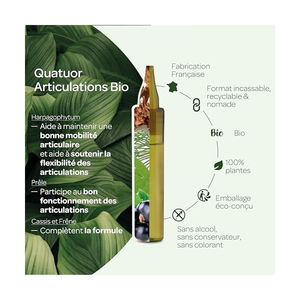 SUPERDIET - QUATUOR ARTICULATIONS - Bon fonctionnement articulaire - Format nomade - 20 unidoses de 15 ml