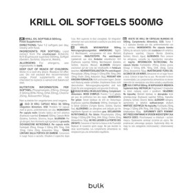 Bulk Gélules dhuile de krill, 500 mg, paquet de 60, lemballage peut varier