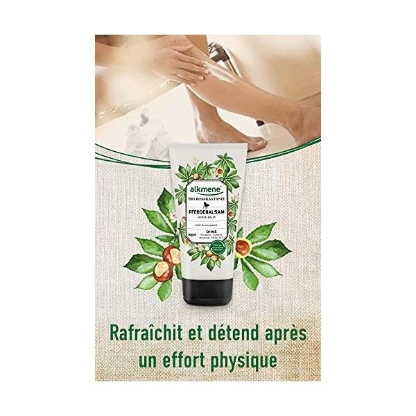 alkmene Baume Chevalin au marron dInde biologique - Rafraîchit et détend - baume chevalin végan sans silicones, parabènes, h