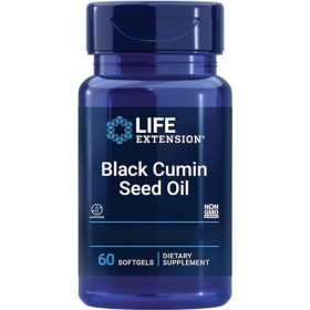 Life Extension, Black Cumin Seed Oil Huile de Cumin Noir , 500mg, 60 Capsules molles, Sans Gluten, Sans Soja, Sans OGM