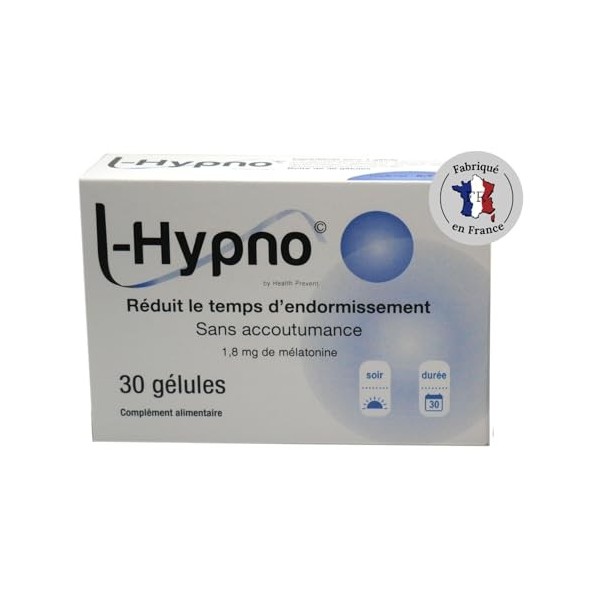 L-hypno - Complément naturel sommeil avec Lactium 150 mg et mélatonine 1,8 mg - Améliore sommeil et réduit décalage horaire