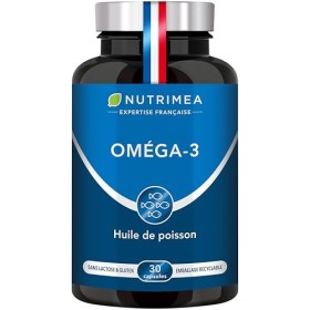 OMEGA 3 - Huile de Poissons Sauvages - Haute Concentration - 500 mg dont 175 mg dEPA & 125 mg de DHA - Soutient la Vision et