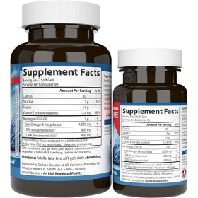 Carlson Super Omega-3 Gems, norvégien, 1 200 mg doméga-3, 100 + 30 gels mous régulier 