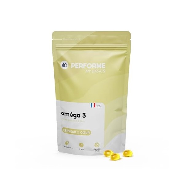 Oméga 3 - Huile de Poissons Sauvages EPAX® - Cerveau & Cœur - 400mg dont 200mg EPA +150mg DHA - 30 capsules -1 mois de cure -