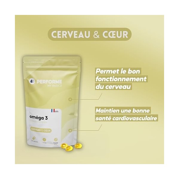 Oméga 3 - Huile de Poissons Sauvages EPAX® - Cerveau & Cœur - 400mg dont 200mg EPA +150mg DHA - 30 capsules -1 mois de cure -