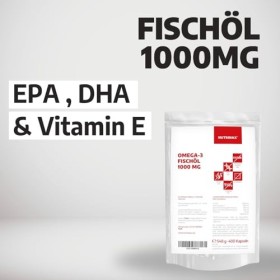 NUTRINAX Huile de poisson oméga 3 | 400 gélules | 1000 mg dhuile de poisson par capsule | avec 180 mg dEPA et 120 mg de DHA