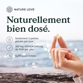 Oméga 3 - hautement dosé à 650mg d’acides gras oméga-3 par dose journalière - 120 petites gélules à matière première de premi