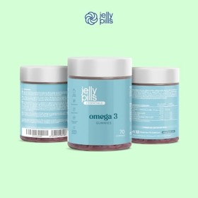Jelly Pills® Gummies concentrés doméga 3 DHA + BCAA et de vitamines du groupe B - 70 gummies végétaliens au goût dorange 