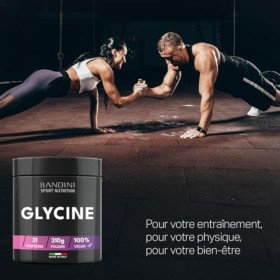 Bandini® Glycine Poudre | 100% vegan, pure, cristalline | Synthèse de collagène pour la peau et les articulations | Aide au s