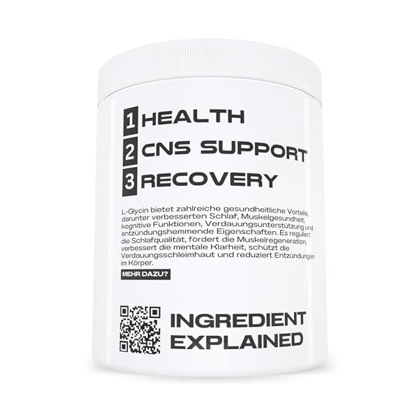 L-Glycine - 500 g Haute Dose - Produit en Allemagne - Poudre de Glycine pour Votre Peau - Aceus Nutrition®