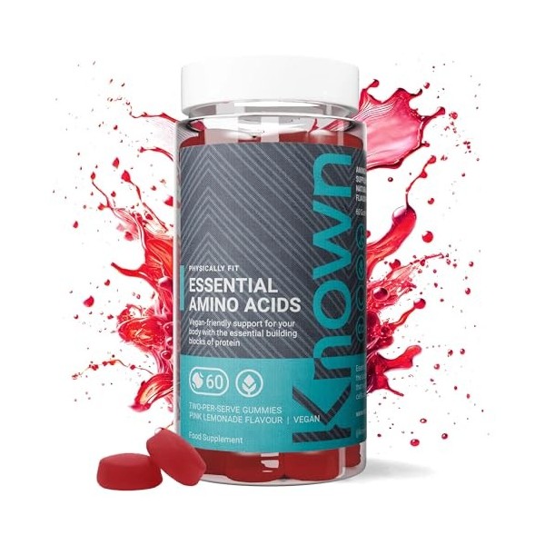 Gommes aux Acides Aminés Essentiels EAA par Known Nutrition | Soutien Essentiel pour la Croissance Musculaire, la Récupérat
