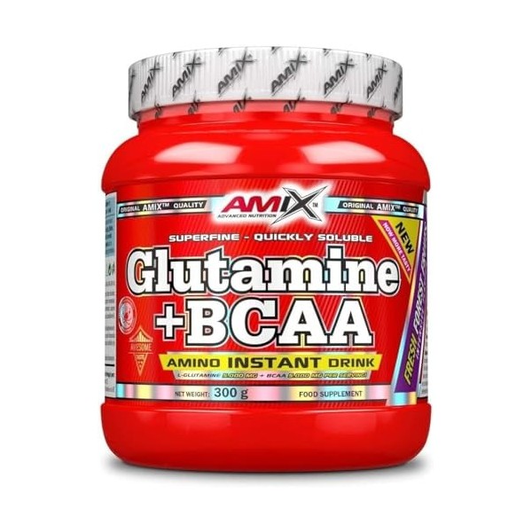 AMIX BCAA Glutamine - Réduit le catabolisme musculaire et facilite la récupération post-formation, idéale pour les athlètes, 