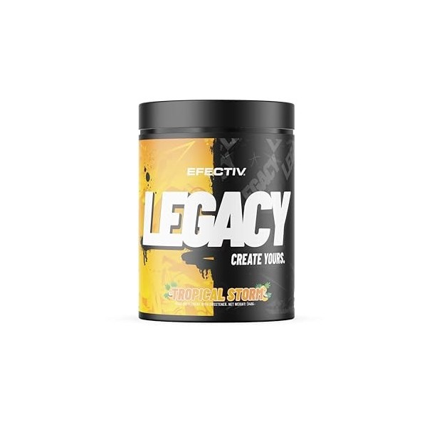 EFECTIV Legacy Poudre de pré-entraînement puissante à haute teneur en caféine 400 mg – Stimulants totaux 1200 mg – 380 g – Sa