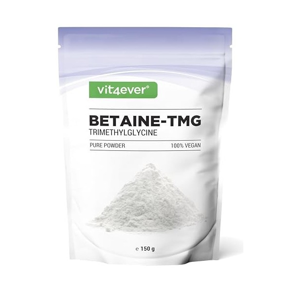 Bétaïne TMG - 150 g - Bétaïne de betterave à sucre - pureté 99% - Triméthylglycine - Haute dose - Vegan