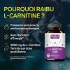 L-Carnitine 3000 I 180 Haute Dose Extra Fort Gélules avec Vitamine C I 3000mg par dose journalière I Tartrate de L Carnitine 